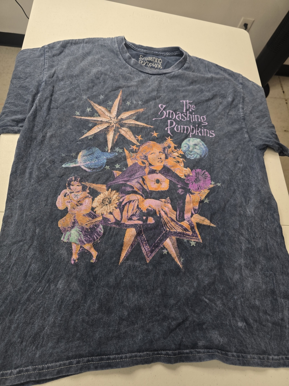 The Smashing Pumpkins Graphic Short-Sleeve Tee - Blue with Purple & Orange Art